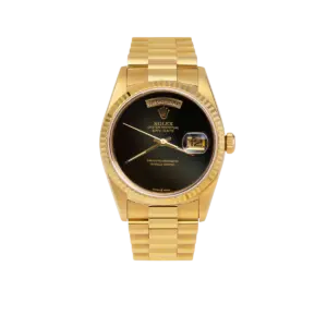 Presidential Rolex Day-Date 18038 Watch 36mm Black Onyx Dial 18K Yellow Gold