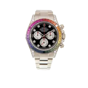 Rolex Cosmograph Daytona Chronograph Rainbow Diamond Black Dial Watch