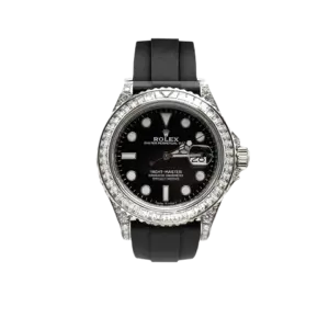 Rolex Yacht-Master White Gold and Diamond-Set / Black / Oysterflex