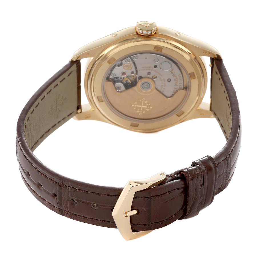 Patek Philippe Annual Calendar Yellow Gold MOP Diamond Watch 4936J - Image 8