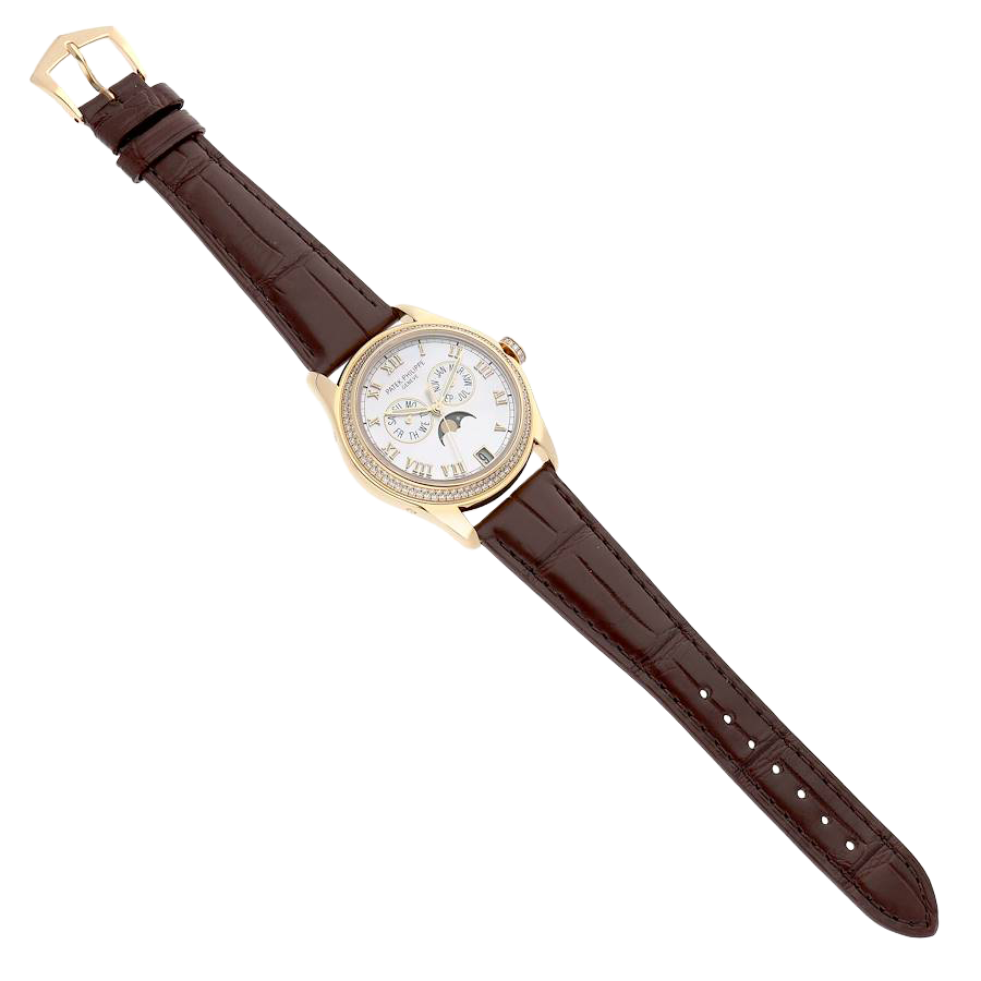 Patek Philippe Annual Calendar Yellow Gold MOP Diamond Watch 4936J - Image 9