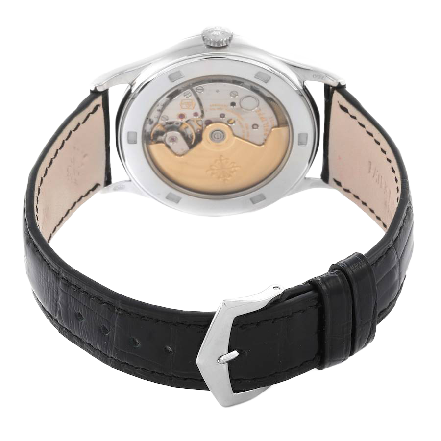 Patek Philippe Calatrava White Gold Black Dial Diamond Mens Watch 5297G-001 - Image 8